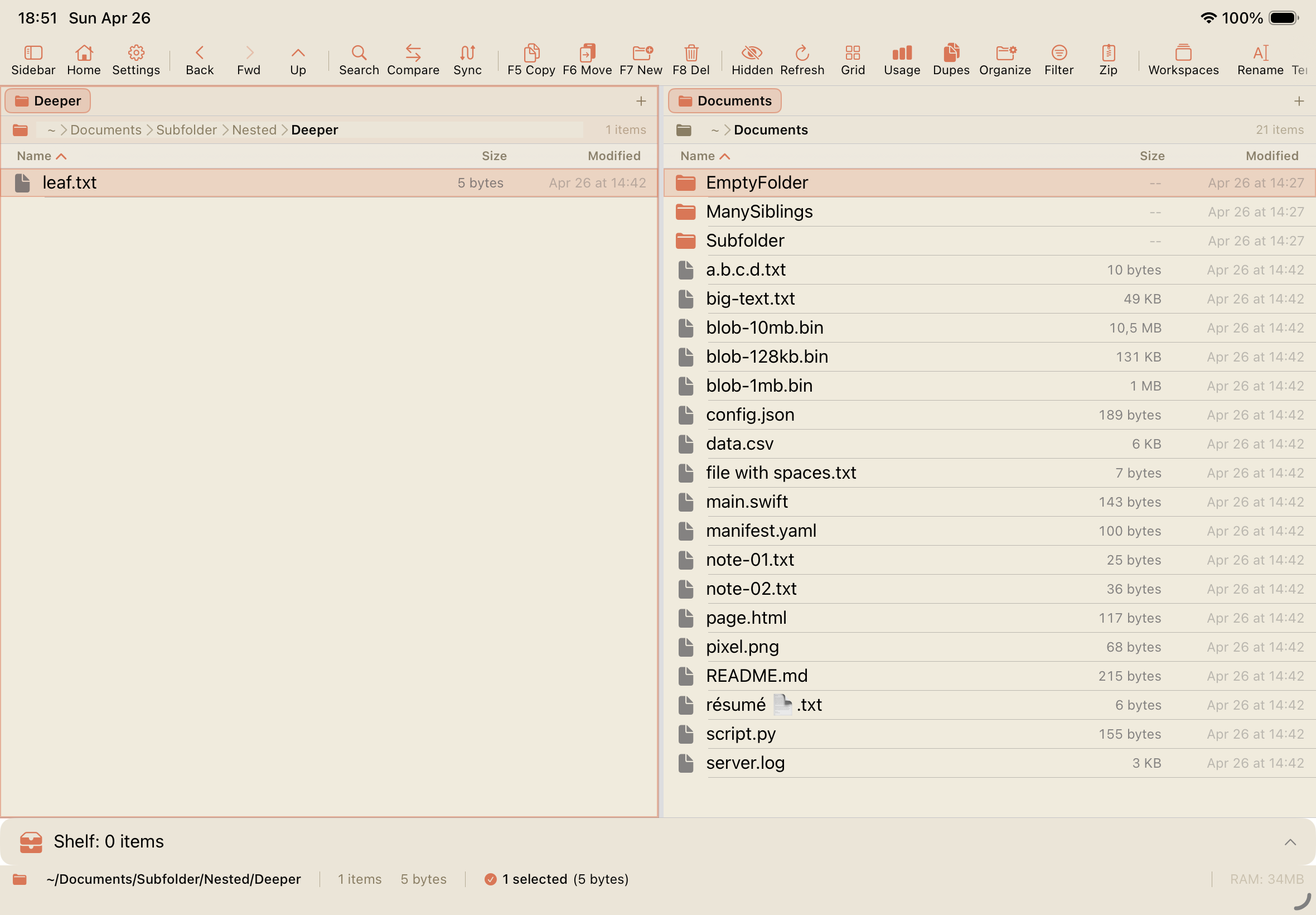 EmpiricCommander on iPad - screen 1